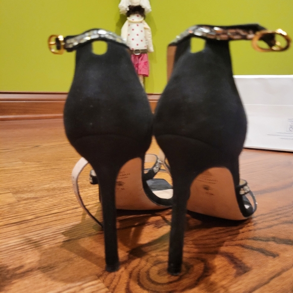 Stuart Weitzman Black Crystal Heels 7.5 - Picture 8 of 9